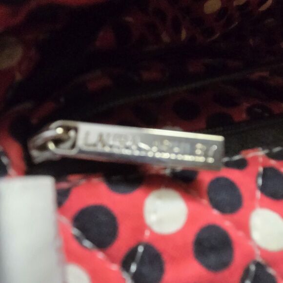 Laura Ashley Quilt Cloth Shoulder Bag Purse with Keychain Magnetic Closure - Picture 9 of 11